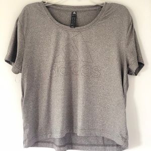 Adidas Dry Fit Athletic Short Sleeve Crop Top Grey